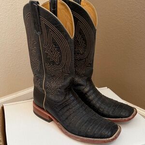 Anderson Bean black caiman boots